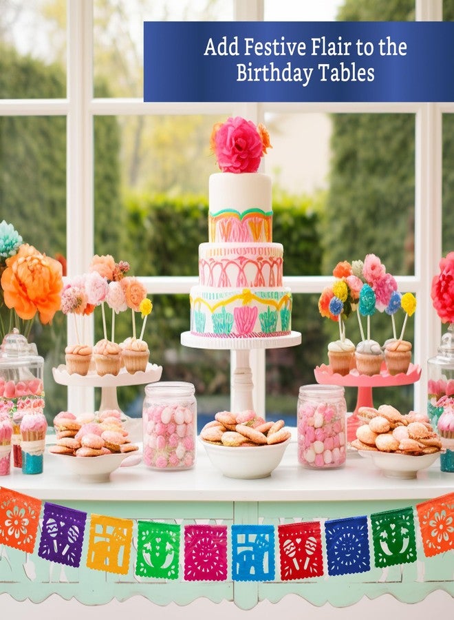 FIESTA WRAPS لافتات حفلات مكسيكية صغيرة (عبوتان، كل لافتة تحتوي على 10 أعلام بلاستيكية صغيرة) - بابيل بيكادو مكسيكانو للحفلات - بابيل بيكادو بلاستيكي - زينة حفلات بطابع مكسيكي - ديكور مكسيكي - Image 5